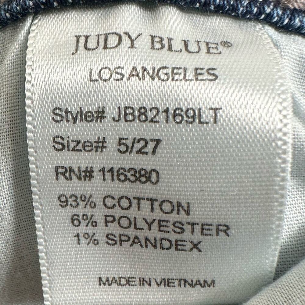 Judy Blue Destroyed Bleach Splattered Cuffed Boyfriend Jean Size 5/27 - Picture 8 of 9